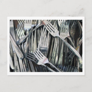 Silverware at the Flea Market Postcard