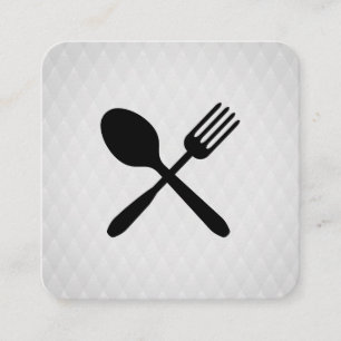 Silverware Chic Diamond Pattern Square Business Card