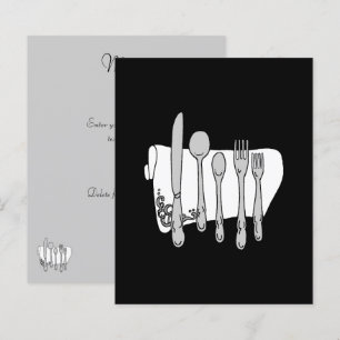 Silverware Custom Black White 4.5x5.6" Template