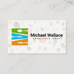 Silverware Food Logo Vegetables Business Card