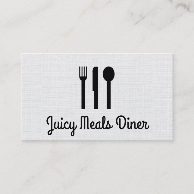 Silverware / Linen Pattern Business Card (Front)