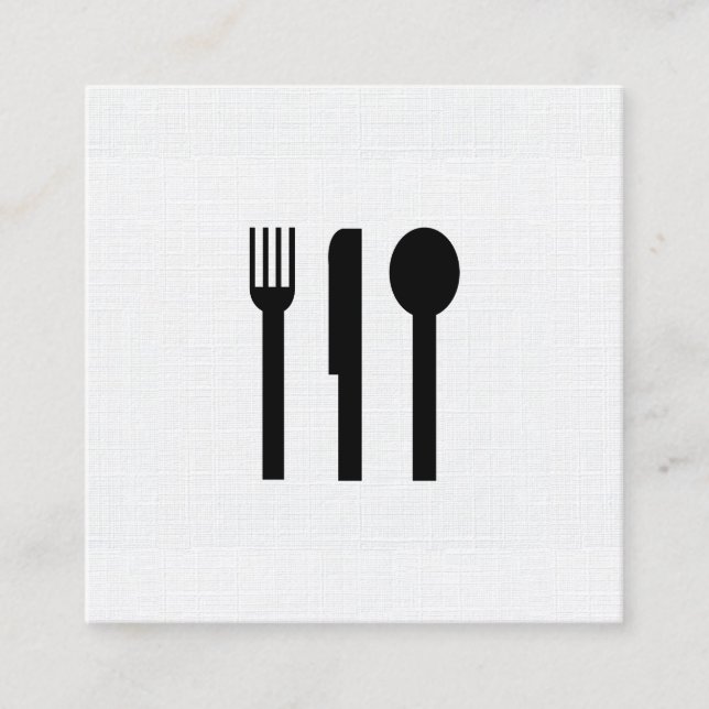 Silverware / Linen Pattern Square Business Card (Front)