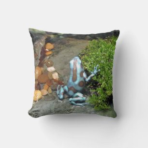 Silvery Blue Dart Frog Cushion