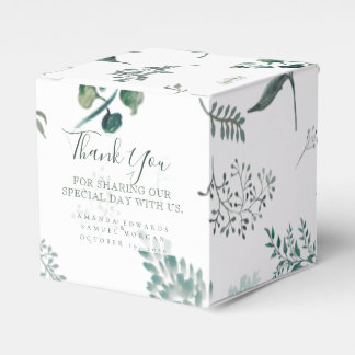 Silvery Green Eucalyptus Wedding Favour Box