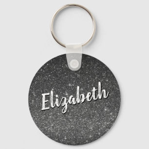 Silvery Grey Personalised Name Keychain