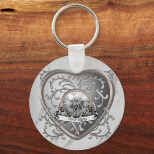 Silvery Jewel Fairy Heart custom fairy keychain