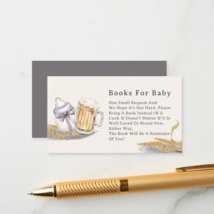 Silvery Milk Bottle Beer Books for Baby Enclosure Card