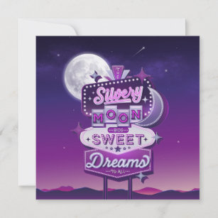Silvery Moon Bids Sweet Dreams Flat Card