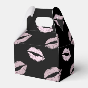 Silvery Pink Kisses Favour Box