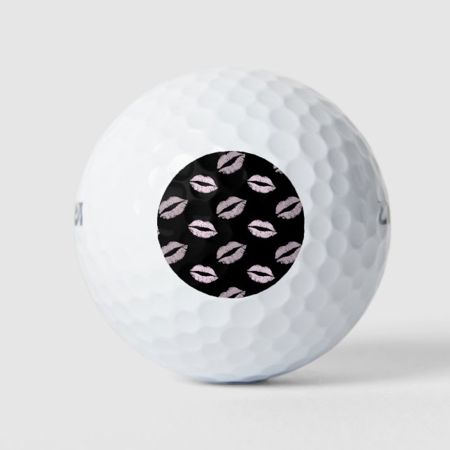 Silvery Pink  Kisses Golf Balls (Front)