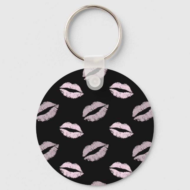 Silvery Pink  Kisses Key Ring (Front)