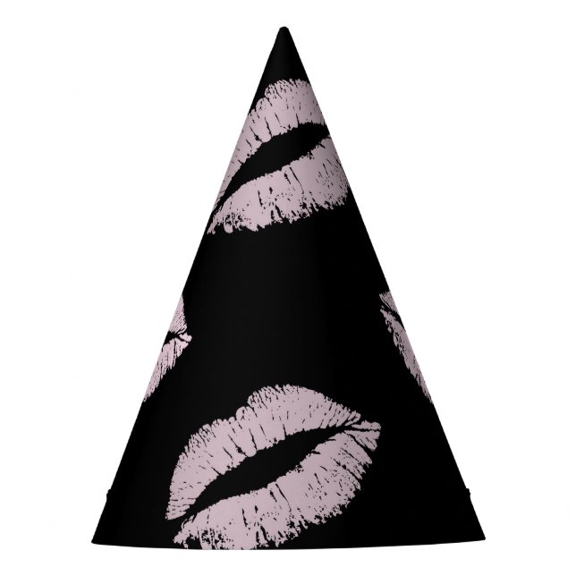 Silvery Pink  Kisses Party Hat (Front)