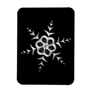 Silvery Snowfall at Midnight Magnet