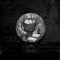Silvery Steampunk Cauldron Spellbooks and Potions