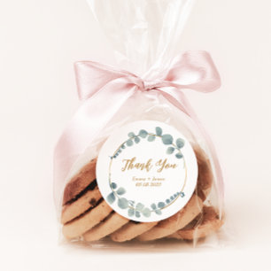 Silvery Watercolor Eucalyptus Wedding Sticker