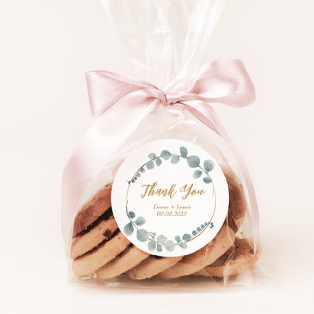 Silvery Watercolor Eucalyptus Wedding Sticker (Creator Uploaded)