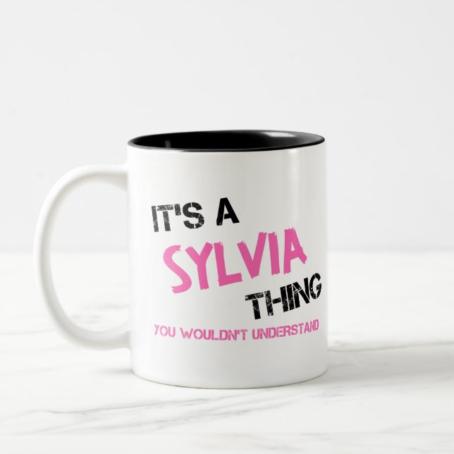 Silvia thing you wouldn't understand name Two-Tone coffee mug (Left)