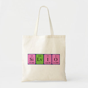 Silvio periodic table name tote bag