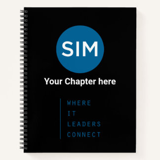 SIM in Teal on Black Notebook