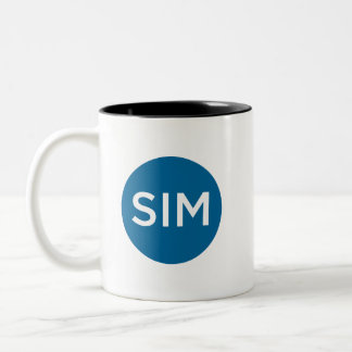 SIM Logo and Tagline Teal Two-Tone Coffee Mug