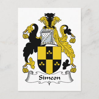 Simeon Family Crest Postcard