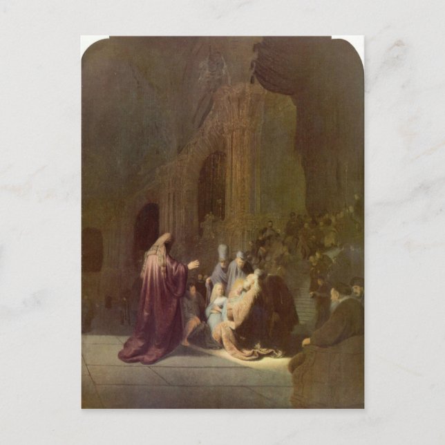 Simeon in the temple by Rembrandt Postcard (Front)