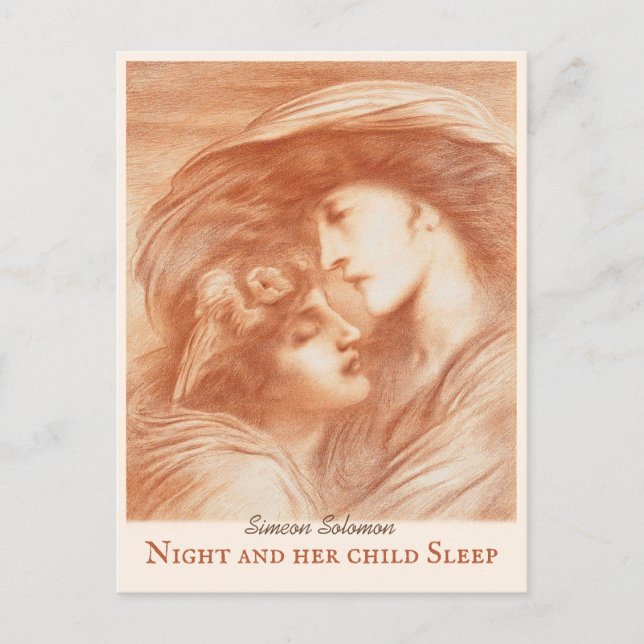 Simeon Solomon Night and her child Sleep CC0270 Postcard (Front)