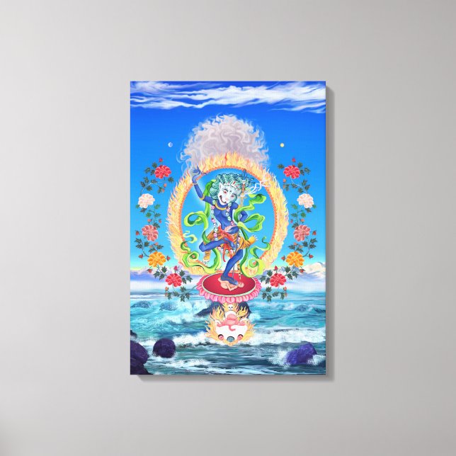 Simhamukha, Lion-Headed Wisdom Dakini Canvas Print (Front)