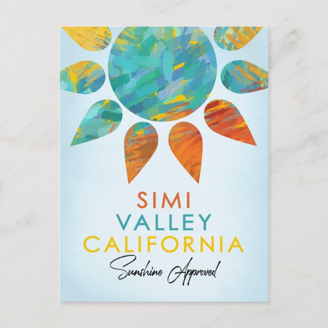 Simi Valley California Sunshine Travel Postcard (Front)