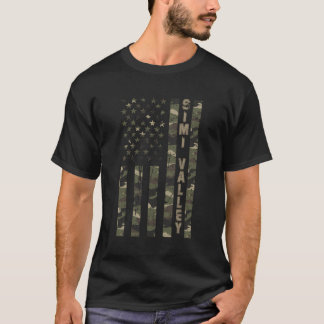 Simi Valley United States Distressed Camo W Us Fla T-Shirt