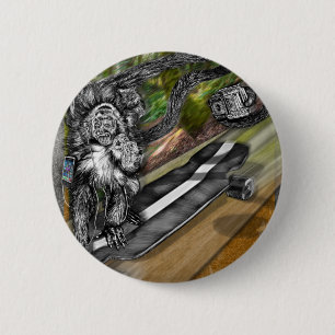 Simian Skate Selfie 6 Cm Round Badge