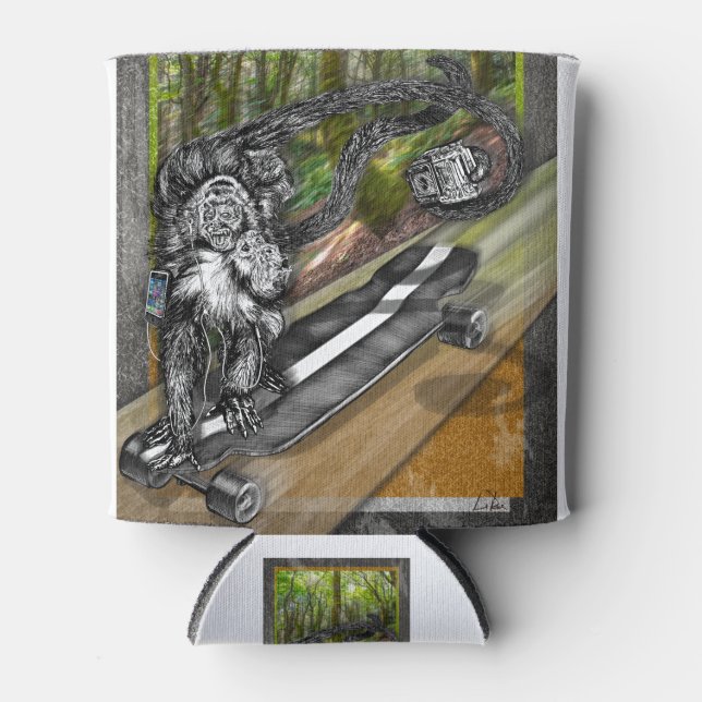 Simian Skate Selfie Can Cooler (Front)