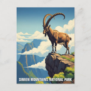 Simien Mountains National Park Ethiopia Travel Postcard