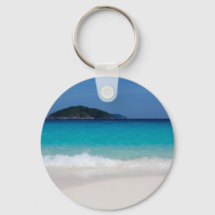 Similan White sand beach and turquoise blue sea Key Ring