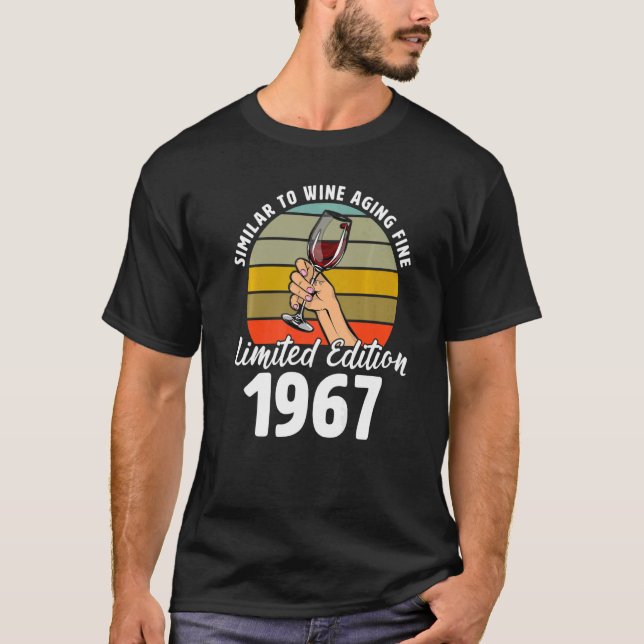 Similar to Wine Aging Fine Born In 1967 55th Retro T-Shirt (Front)