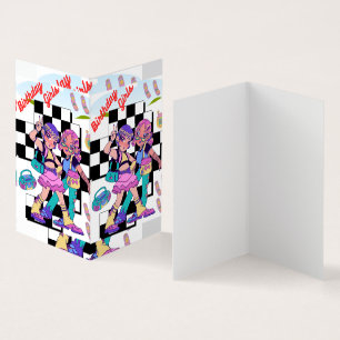 simmi fashion birthday girls folded card