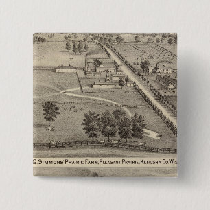 Simmon's Prairie Farm, Kenosha Water Cure 15 Cm Square Badge