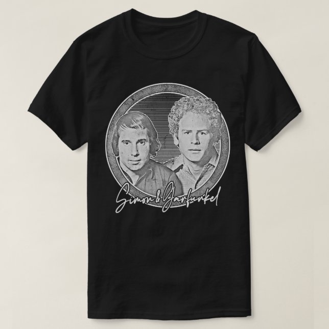 Simon Garfunkel Retro Style Fan Design T-Shirt (Design Front)