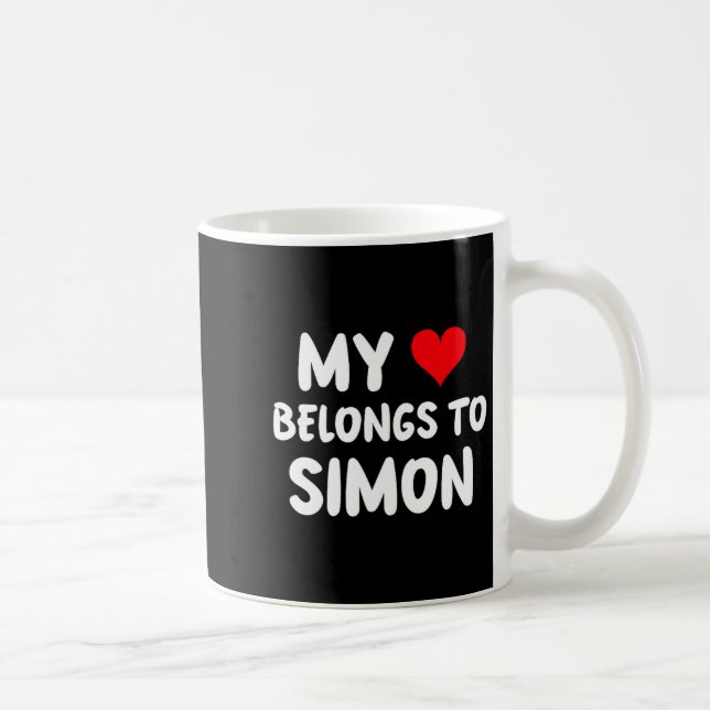 Simon - My Heart Belongs To Simon - Love Premium T Coffee Mug (Right)
