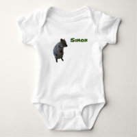 Simon Name And Aussie Quokka, Baby Bodysuit