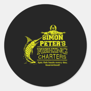 Simon Peter's Fishing Charters Funny Jesus Christ Classic Round Sticker