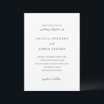 Simon Simple Elegant Wedding Invitation<br><div class="desc">Elegant wedding invitation featuring a simple design with your details in serif and script fonts.</div>