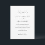 Simon Simple Elegant Wedding Invitation<br><div class="desc">Elegant wedding invitation featuring a simple design with your details in serif and script fonts.</div>