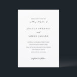 Simon Simple Elegant Wedding Invitation<br><div class="desc">Elegant wedding invitation featuring a simple design with your details in serif and script fonts.</div>