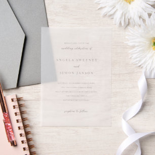 Simon Simple Elegant Wedding Vellum Invitations