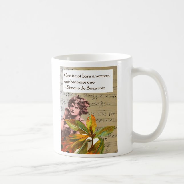Simone de Beauvoir Quote Collage Mug (Right)