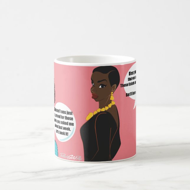 Simone gives Jackie Airline Glitch 101 Coffee Mug (Center)