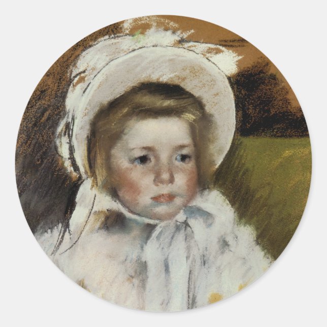 Simone in a White Bonnet Classic Round Sticker (Front)