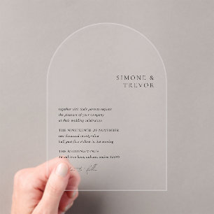 Simone Minimal Modern Wedding Acrylic Invitations