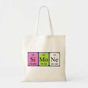 Simone periodic table name tote bag